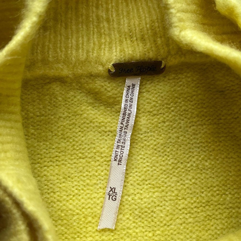 Free People Afterglow Mock Neck Lime Wool Blend Oversized XL Boho OB982299 Lime - Picture 9 of 9